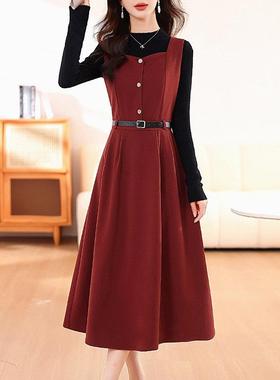 亮红色媛两件套ZAI23113连衣裙女春款高级感时尚气新质名洋气漂套