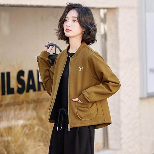 小宽个子洋气闲减龄短ZMENG297外套女春季新款棒开球服时尚松休衫