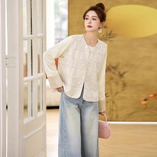 中式 国风复古ZCAI8120提花丝亮片新马夹 刺绣蕾马甲外套新女春秋款