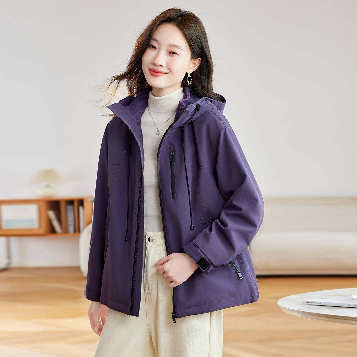 秋冬套新款设计感MZ116-1宽松连帽保暖+外套加绒卫衣两季件女