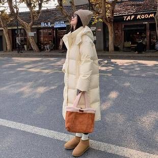 白色长款b159-718羽绒服冬季外套女款松加宽厚时尚韩个系小新子面