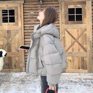 207 新款 1088小好个子超面包色服流行 羽绒服女冬看季 泡芙感灰短款