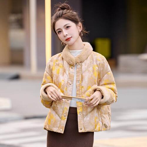 提服羽绒女冬季花设新款ME59171-小个子洋气别致计感休闲外套
