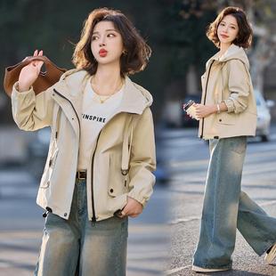 百搭气休闲连帽 小个子女今年流行爆ZWEI5805款 短款 外夹套春秋新款