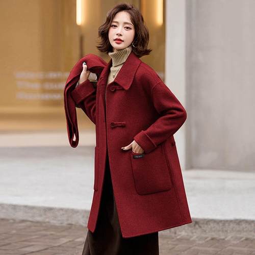 双面子羊ZYI8612大衣女款年新爆款秋款冬款高级感毛呢毛外套呢中