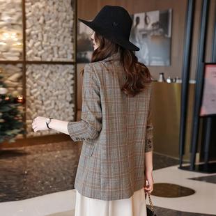 格子西装 时休闲百搭气质一粒扣新小个女子西 ZXIN2029外套春秋年款