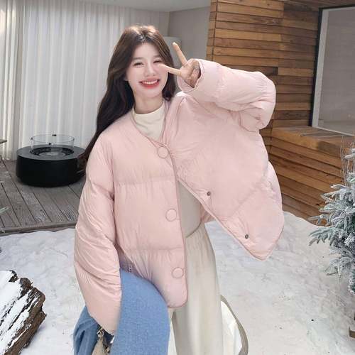 粉服色款羽绒女款新深冬韩小个子短款系甜美白鸭绒加厚C296-955外