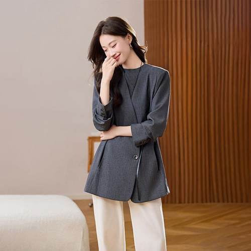款小西外装套女春秋新款小个ZWEI107短流行气质休子闲高级感修身
