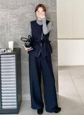 御姐气质女神范装套女秋款立高级新感马甲C182-T92领内搭阔腿裤三