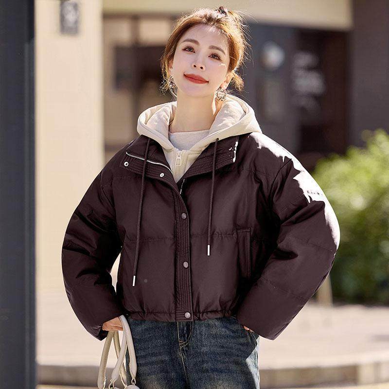 假两件连帽拼蛋接款白皮面羽绒服ZYI2529F女款冬行季新今年流爆款