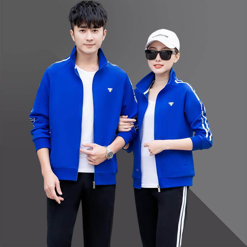 情服侣运装秋744720季时尚男女开衫运动女动士卫衣春秋跑步套装套