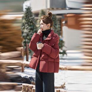 女帽式羽绒服个冬季新款女装连小子百搭YE619-1时尚绒保暖羽外套