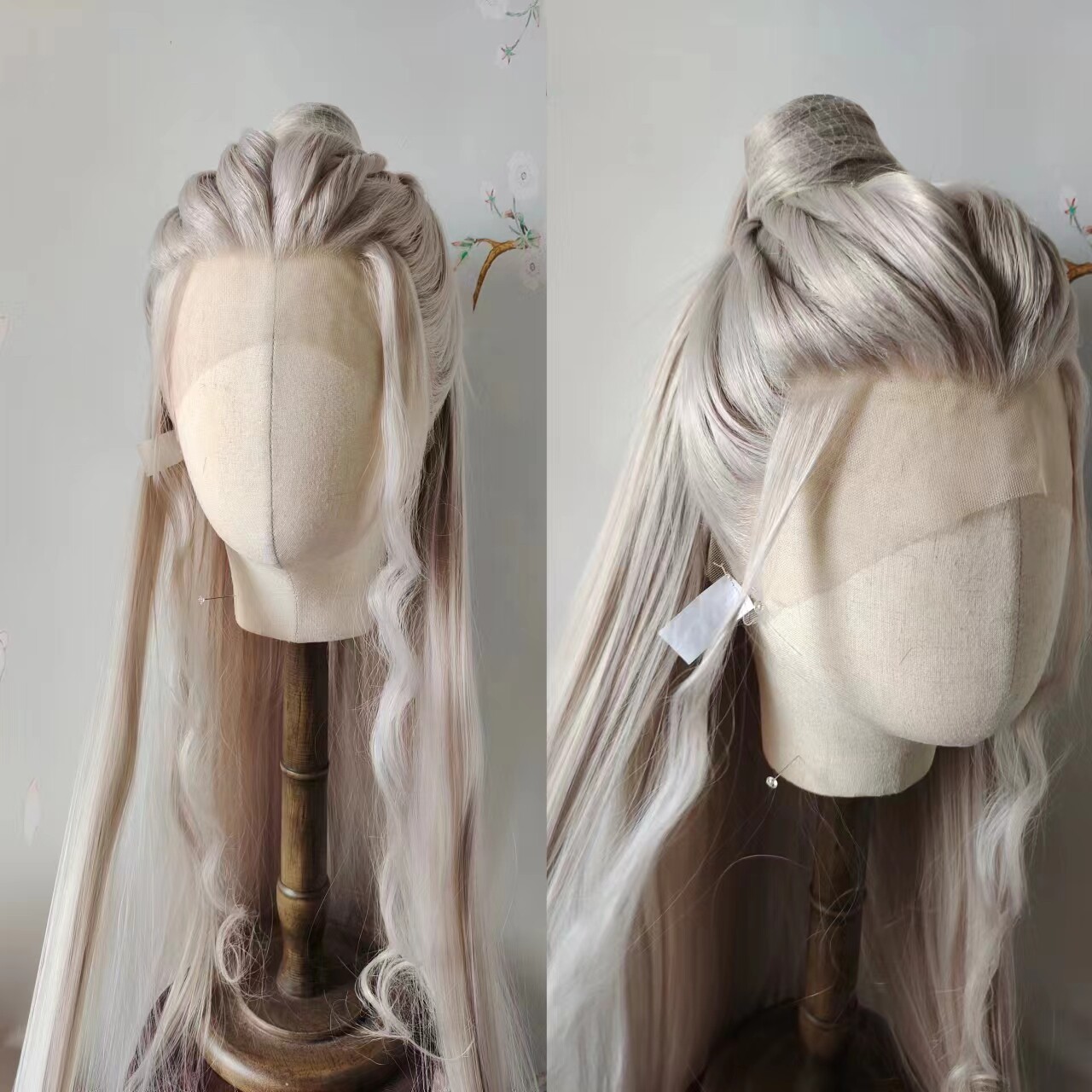 古风轩 古装游戏动漫COSPLAY沉香如屑玄夜长发包邮前手钩蕾丝