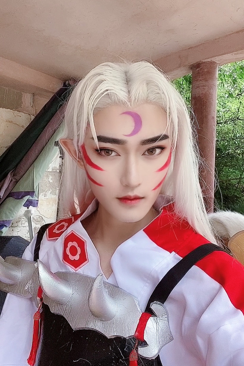 古风轩手勾机制动漫假发cosplay犬夜叉杀生丸前蕾丝杀殿包邮白色