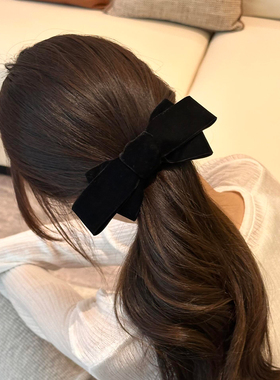 许我耀眼赵露思许妍同款高级丝绒蝴蝶结发夹女后脑勺发饰发卡头饰