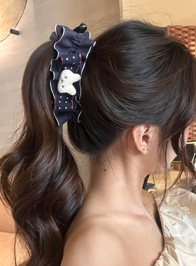 韩系可爱兔子裙摆香蕉夹女后脑勺盘抓夹马尾夹竖夹发夹头饰发饰