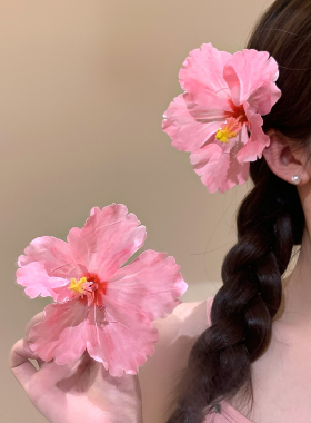 梦幻花海粉色花朵发夹