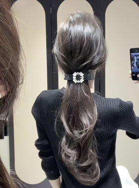 法式名媛风方形满钻蝴蝶结发夹女发饰高端气质发卡盘发半抓弹簧夹