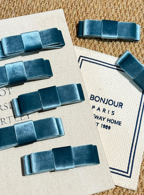 超显白！韩国丝绒蝴蝶结发夹女发饰侧边夹头饰弹簧夹抓夹发卡夹子