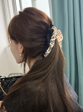 原版！博主同款波点裙摆香蕉夹女发饰后脑勺发夹头饰马尾夹竖夹