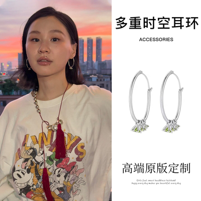 金靖同款多重时空圆圈耳环百搭