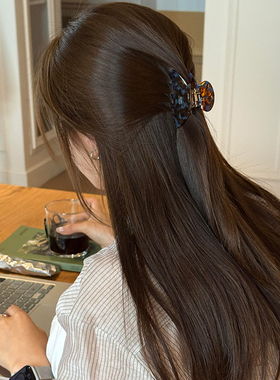 韩国高质感醋酸琥珀色半扎小号抓夹鲨鱼夹女发饰气质百搭发夹夹子