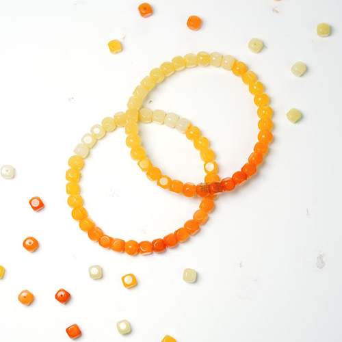 锤圣渐变方糖黄龙玉手串