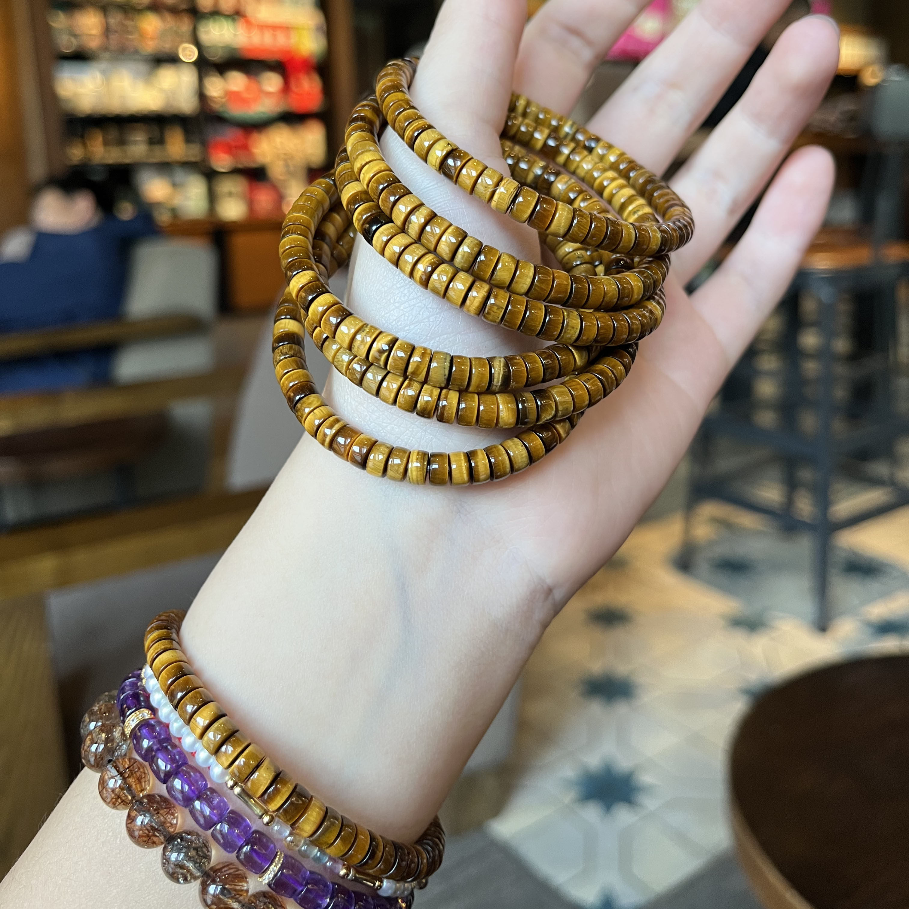 【锤圣】高阶天然闪电纹虎眼石直切药片手串男女同款5.5mm左右,饰品/流行首饰/时尚饰品新,手饰/手串,淘宝优惠券,粉丝福利购,淘宝优惠卷