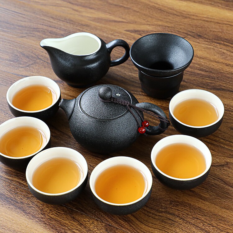 黑陶陶瓷旅行包天然现代黑色红色白色茶洗防烫提梁壶中式轻奢杯子