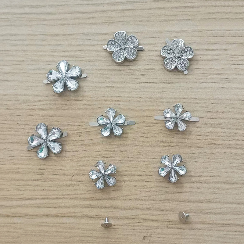 银色水钻太阳花爪扣百搭新款