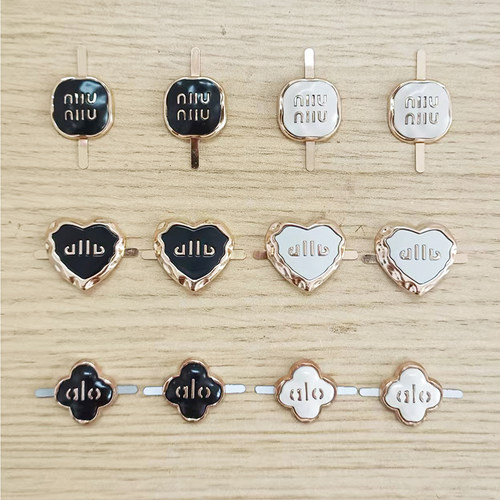 新款爱心四叶草金属鞋扣