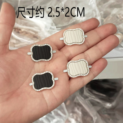 金属四叶草镶钻鞋扣饰品