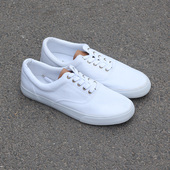 板鞋 5.29微瑕外贸原单白球鞋 时尚 潮男平底帆布鞋 系带小白鞋 白布鞋