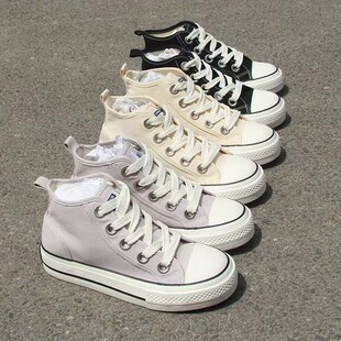 眼厚底超软舒适百搭帆布女鞋 满 女士中帮大鞋 3.16春款 包邮