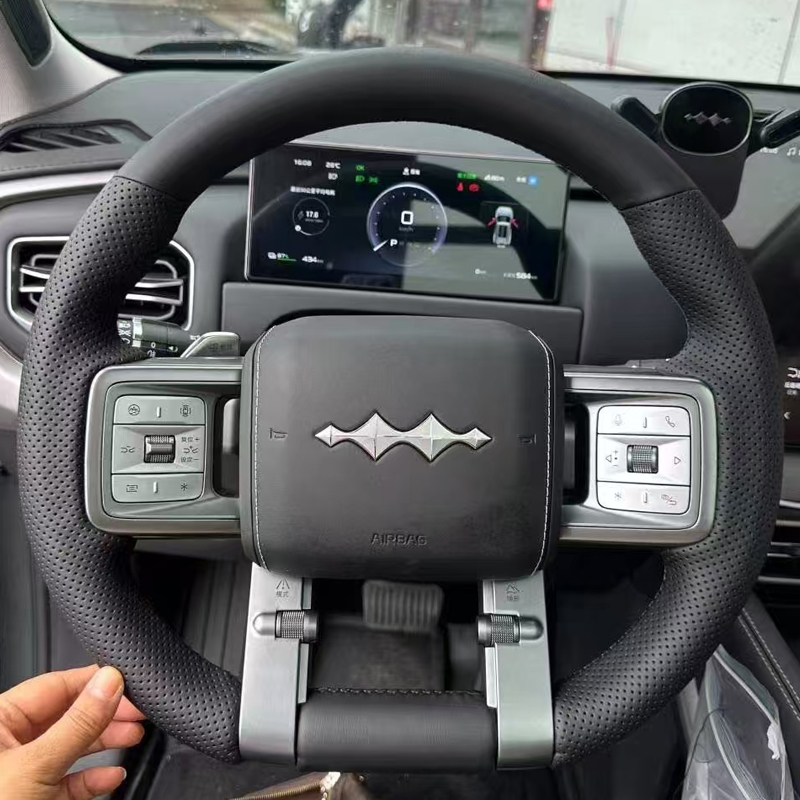 方程豹四季通用真皮手缝方向盘套