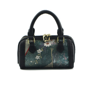 小波士顿真皮提手包需要自己做原创手工DIY皮布结合改造包已打孔