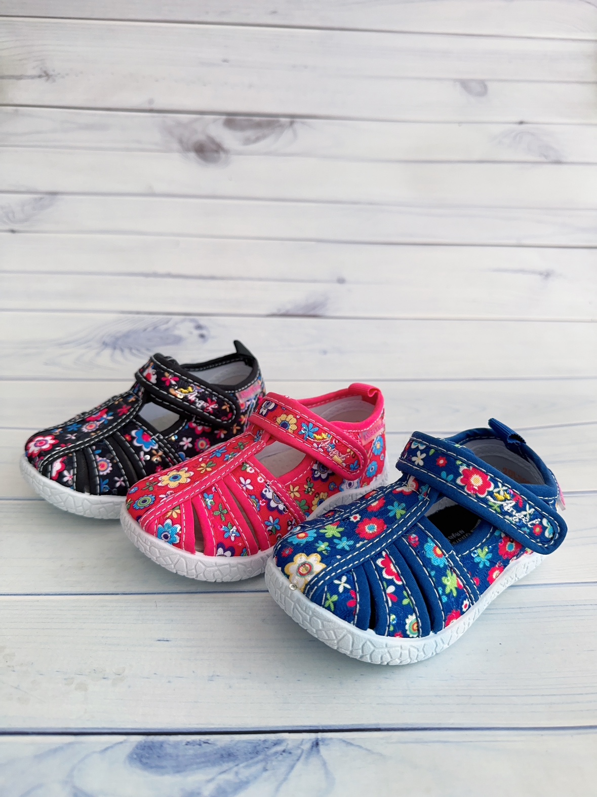 2023年外贸童鞋女童中小童碎花包头帆布凉鞋软底21-30码 货号S13