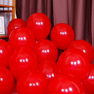 红色气球幼儿园装饰店铺场景布置学校活动圆形气球5寸10寸18寸