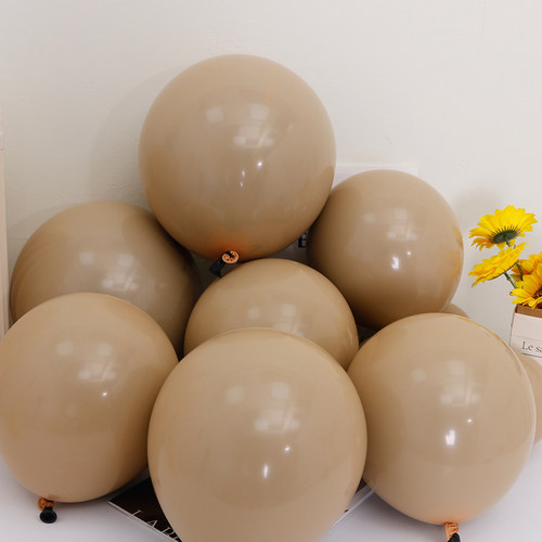 加厚奶茶色ins双层儿童气球圆形