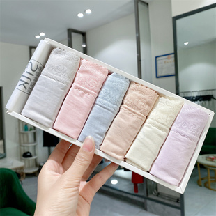 6条2026新款莫代尔内裤女士桑蚕丝裆抗菌透气中高腰蕾丝三角短裤