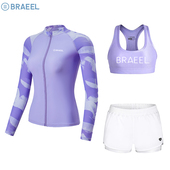 韩国新款 分体冲浪服泳衣速干防晒水母衣泡温泉浮潜衣潜水服 女长袖