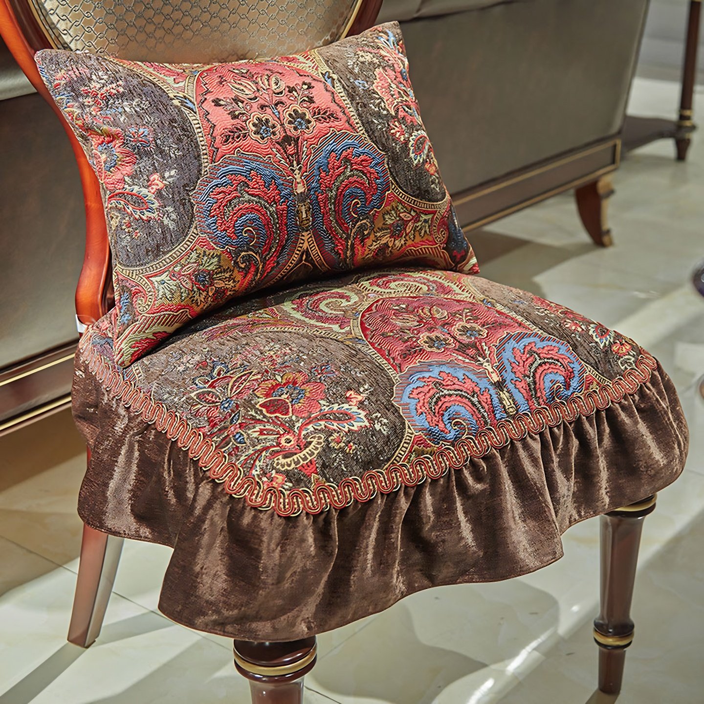 美式高档家用餐椅坐垫椅子加厚靠背椅垫一体餐桌通用红木中式防滑,居家布艺,椅垫,淘宝优惠券,粉丝福利购,淘宝优惠卷