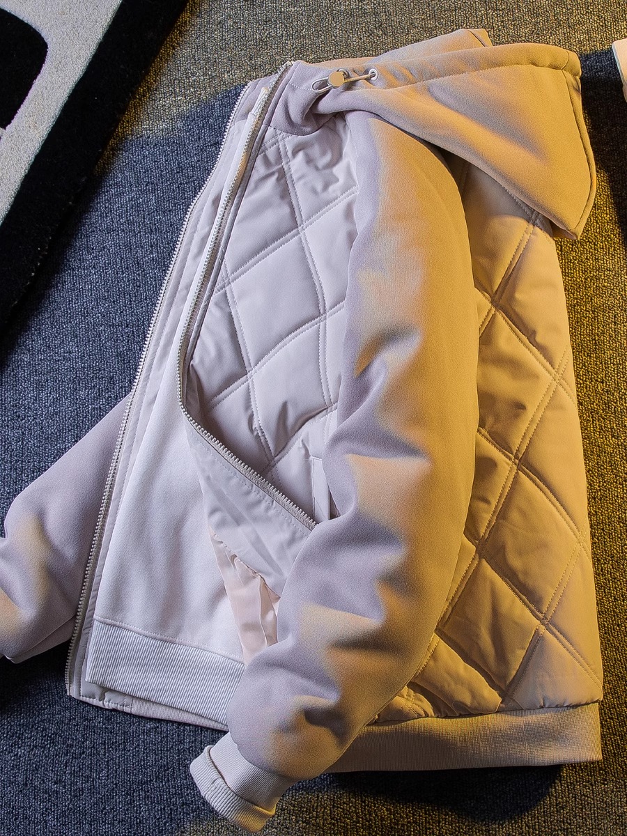 潮牌冬季绗棉菱格羽绒棉服男加厚美式覆古连帽棒球服棉袄保暖外套