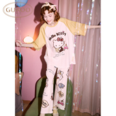 Gukoo 可爱运动家居服套装 果壳睡衣女夏季 HelloKitty联名新款