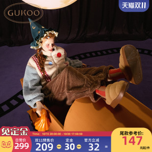 珊瑚绒保暖女士连体家居服套装 假两件新款 果壳睡衣女冬季 Gukoo