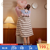 料理鼠王联名女士家居服睡袍D 毛绒保暖新款 Gukoo 果壳睡袍女冬季