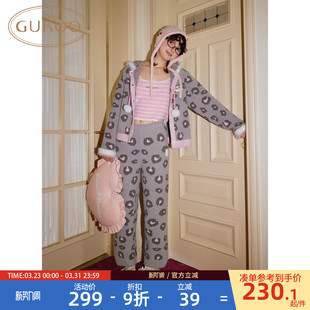 半边绒女士家居服套装 迪士尼联名新款 果壳睡衣女冬季 Gukoo