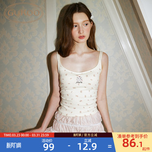 Gukoo 带胸垫内搭外穿上衣背心 果壳吊带女春夏玛丽猫联名26新款