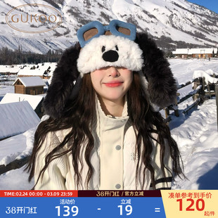 Gukoo/果壳帽子冬季护耳飞行帽史努比联名26年新款女士加绒可爱帽