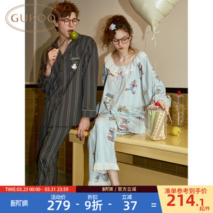 家居服C 迪士尼双层纱男款 Gukoo果壳情侣长袖 睡衣女春秋新款